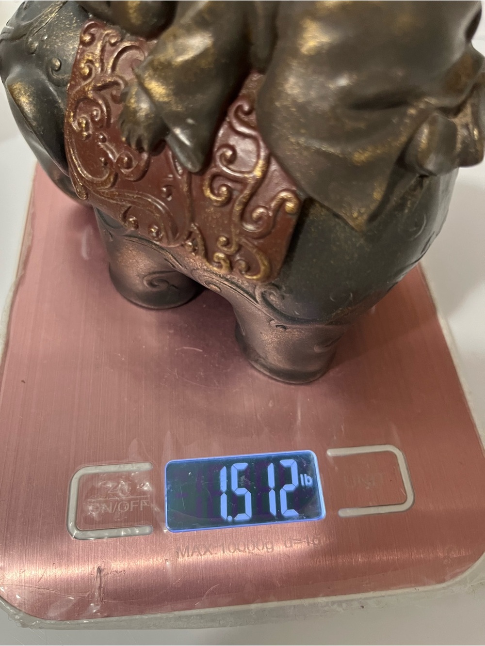 Sleeping Baby Shaolin Monk On Elephant Heavy Trinket Box Zen Decor - Picture 14 of 15